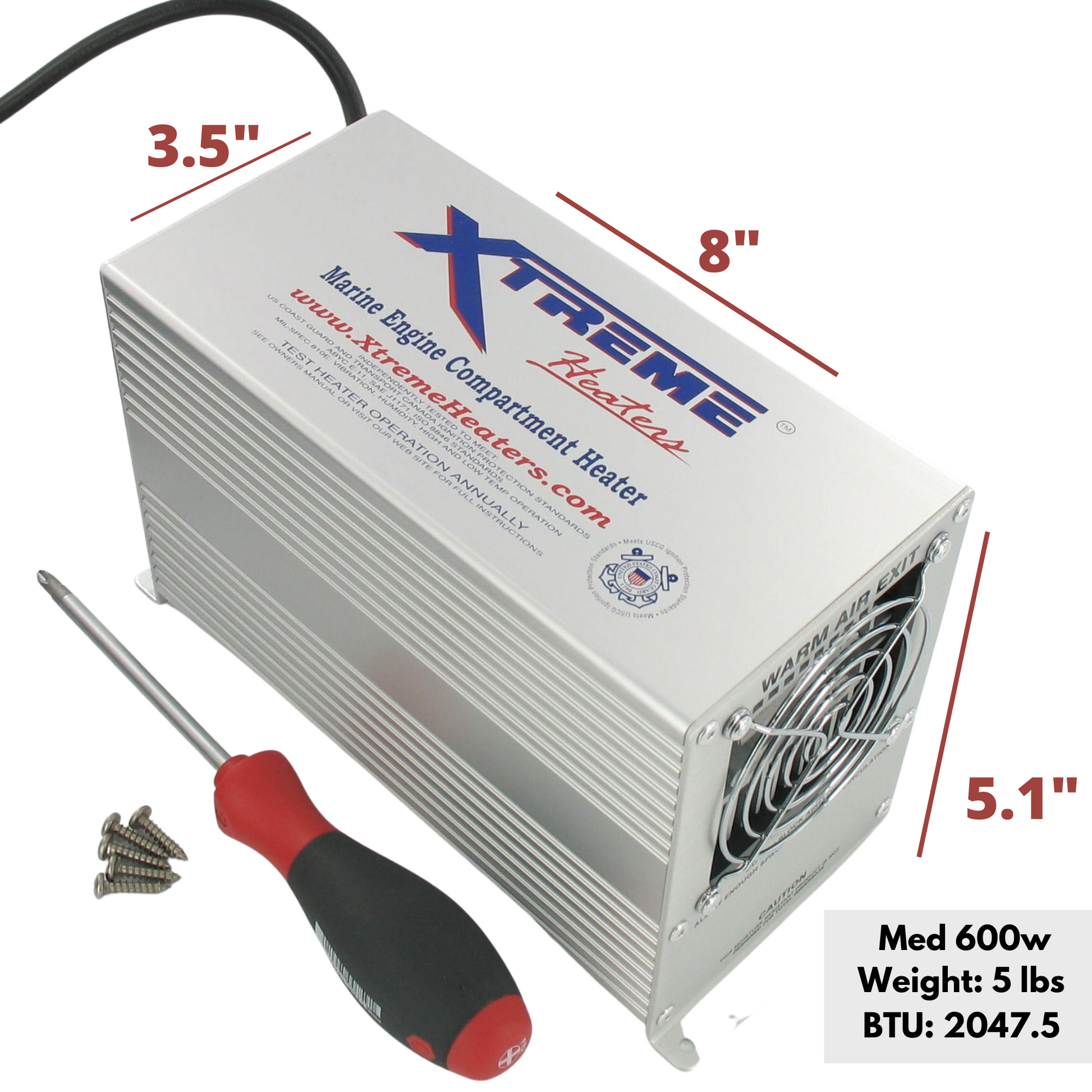 Xtreme Heaters Dimensions (Older Model)