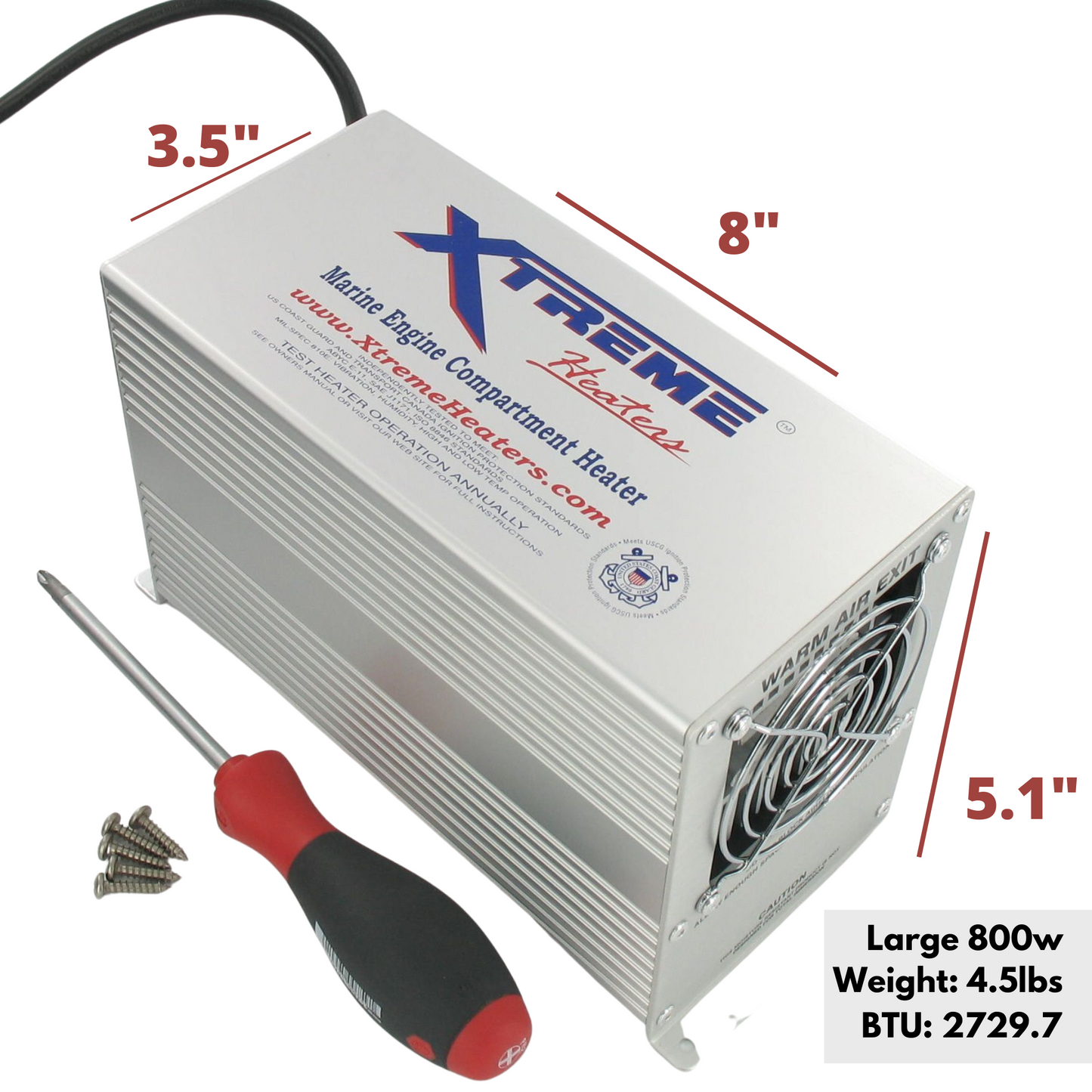 Xtreme Heater 800w Dimensions